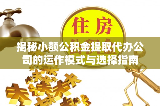 延津揭秘小额公积金提取代办公司的运作模式与选择指南