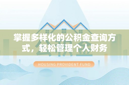 延津掌握多样化的公积金查询方式，轻松管理个人财务